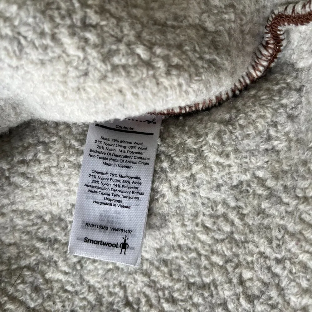 Smartwool Whiskey Anchor Line Wool Sherpa Lined Cabincore Shirt Jacket - M